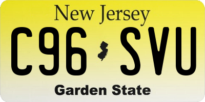 NJ license plate C96SVU