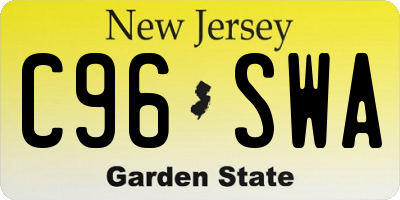 NJ license plate C96SWA