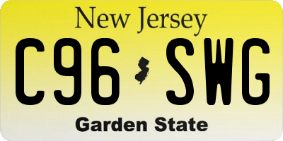 NJ license plate C96SWG