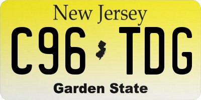 NJ license plate C96TDG