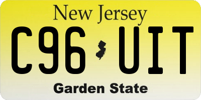 NJ license plate C96UIT