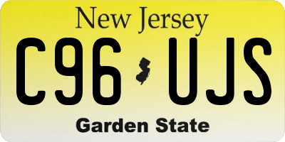 NJ license plate C96UJS