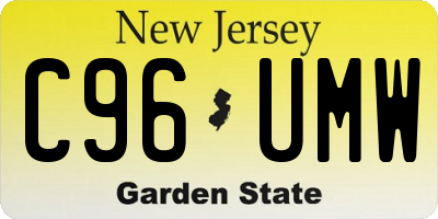 NJ license plate C96UMW