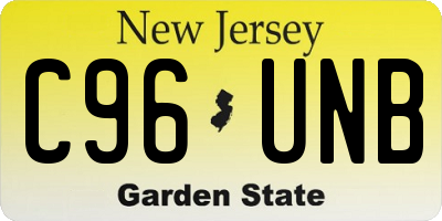 NJ license plate C96UNB