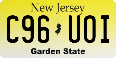 NJ license plate C96UOI