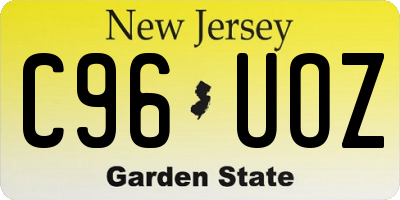 NJ license plate C96UOZ