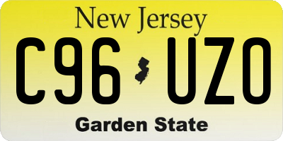NJ license plate C96UZO