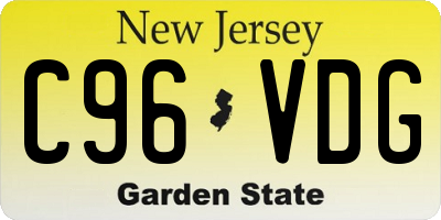 NJ license plate C96VDG