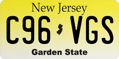 NJ license plate C96VGS