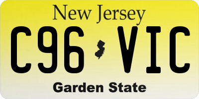 NJ license plate C96VIC