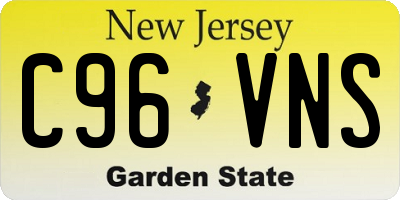 NJ license plate C96VNS