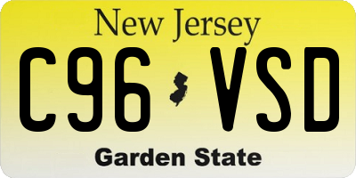 NJ license plate C96VSD