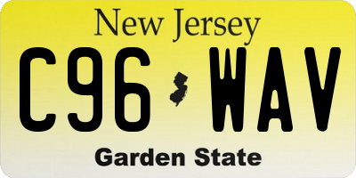NJ license plate C96WAV