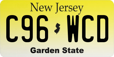 NJ license plate C96WCD