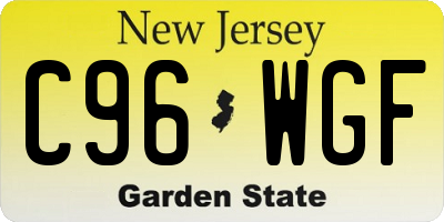 NJ license plate C96WGF