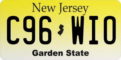 NJ license plate C96WIO