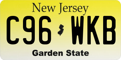 NJ license plate C96WKB