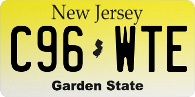 NJ license plate C96WTE