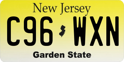NJ license plate C96WXN