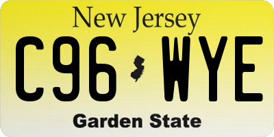 NJ license plate C96WYE
