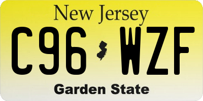 NJ license plate C96WZF