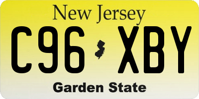 NJ license plate C96XBY