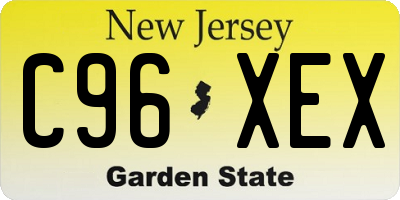 NJ license plate C96XEX