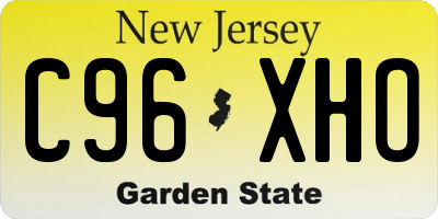 NJ license plate C96XHO