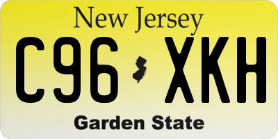 NJ license plate C96XKH