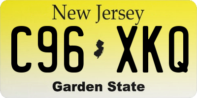 NJ license plate C96XKQ