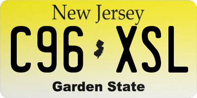 NJ license plate C96XSL