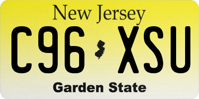 NJ license plate C96XSU