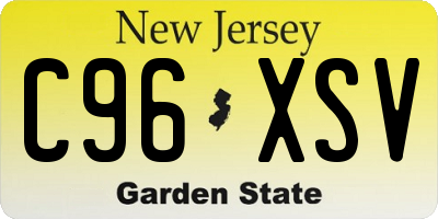 NJ license plate C96XSV