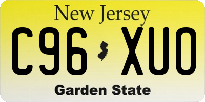 NJ license plate C96XUO