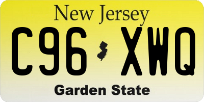 NJ license plate C96XWQ