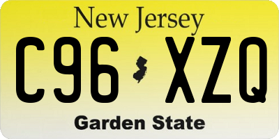 NJ license plate C96XZQ