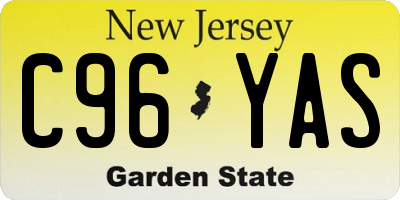 NJ license plate C96YAS