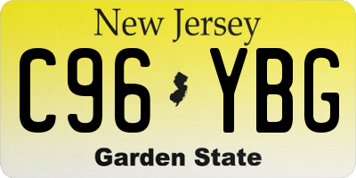 NJ license plate C96YBG