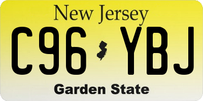 NJ license plate C96YBJ