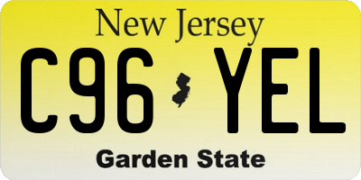NJ license plate C96YEL