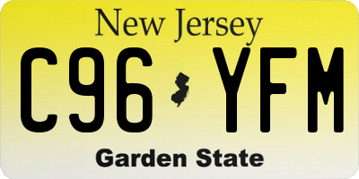 NJ license plate C96YFM
