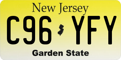 NJ license plate C96YFY