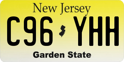 NJ license plate C96YHH