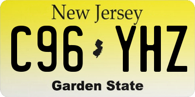 NJ license plate C96YHZ