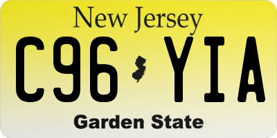 NJ license plate C96YIA