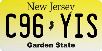 NJ license plate C96YIS