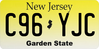 NJ license plate C96YJC
