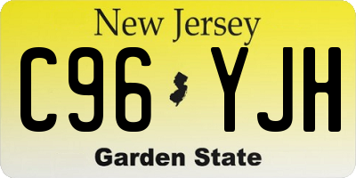 NJ license plate C96YJH