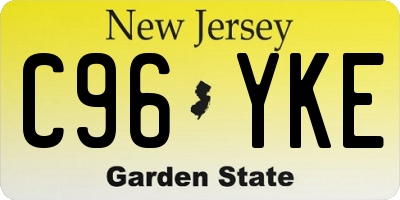 NJ license plate C96YKE