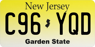NJ license plate C96YQD